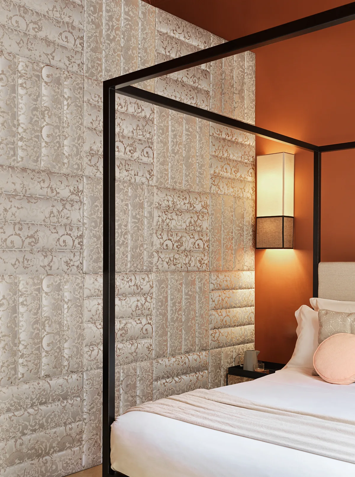 Rubelli fabric rendered with an architectural sensibility, textile geometries assimilated to spatial structures, 3D and photography by Filippo Piantanida.
